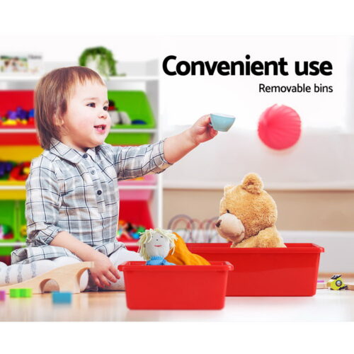 Keezi Kids Toy Box 8 Bins Bookshelf Storage Rack Organiser Toy Display - Image 6