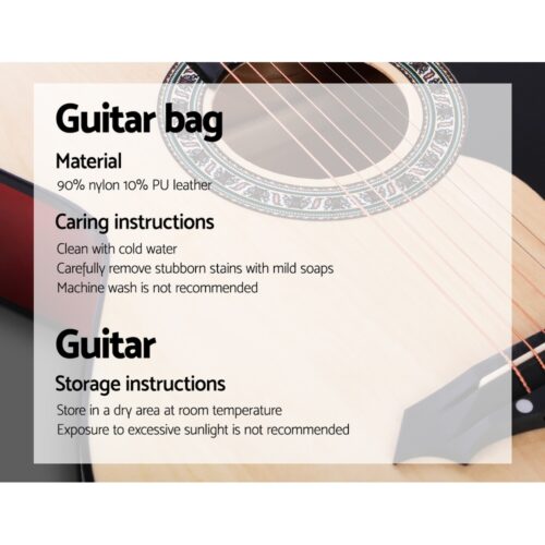 Alpha 38 Inch Acoustic Guitar Wooden Body Steel String Full Size Cutaway Wood - Image 6
