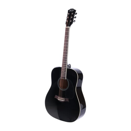 Alpha 41 Inch Acoustic Guitar Wooden Body Steel String Dreadnought Black - Image 3