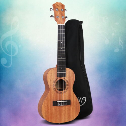 Alpha 23" Ukulele Natural Mahogany Concert Beginner Gift w/ Carry Bag - Image 8