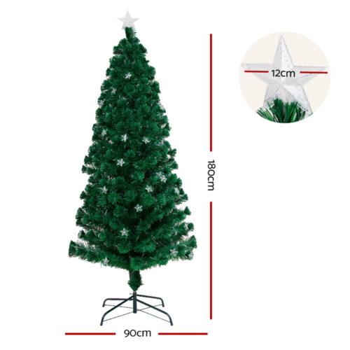 Jingle Jollys 1.8m Christmas Tree Optic Fibre LED Xmas Decor Multi Colour - Image 3