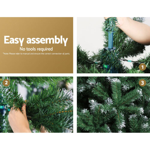 Jingle Jollys Christmas Tree 2.1m Snowy Xmas Tree Decoration 905 Tips - Image 5