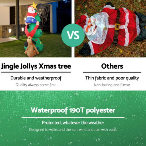 Jingle Jollys Christmas Inflatable Santa Tree 1.8M Illuminated Decorations - Image 4