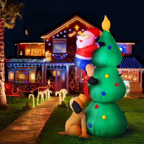Jingle Jollys Christmas Inflatable Santa Tree 1.8M Illuminated Decorations - Image 8