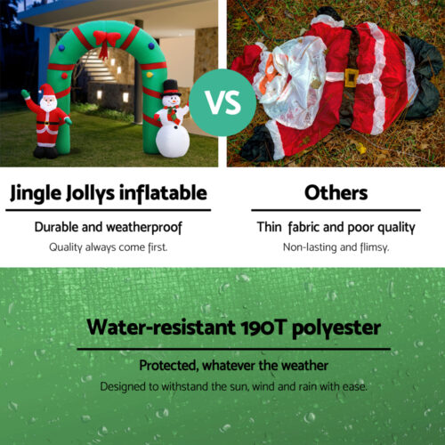Jingle Jollys Christmas Inflatable Archwary 2.8M Illuminated Decorations - Image 3
