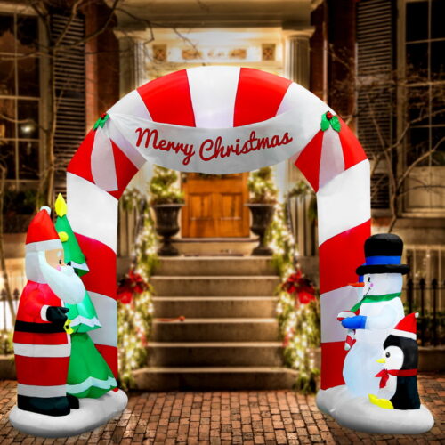 Jingle Jollys Christmas Inflatable Archwary Santa 3M Illuminated Decorations - Image 7