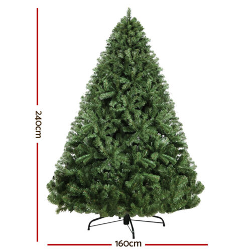 Jingle Jollys Christmas Tree 2.4M Xmas Tree Decorations Green 1500 Tips - Image 3