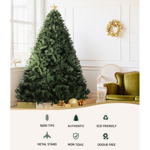 Jingle Jollys Christmas Tree 2.4M Xmas Tree Decorations Green 1500 Tips - Image 5