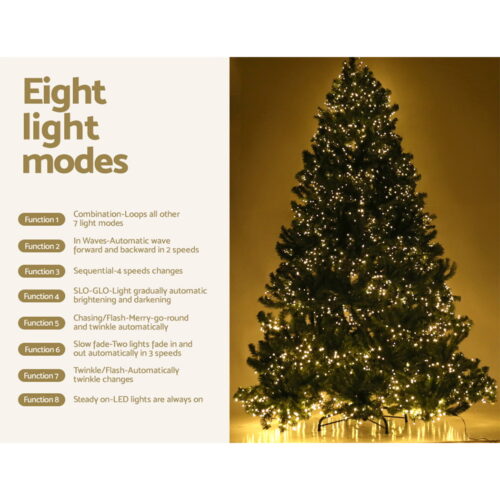 Jingle Jollys Christmas Tree 2.1M Xmas Tree Decorations 3000 LEDs 8 Light Mode - Image 7