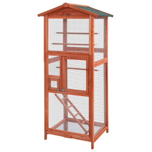 i.Pet Bird Cage 72cm x 60cm x 168cm Pet Cages Large Aviary Parrot Carrier Travel Canary Wooden XL - Image 2