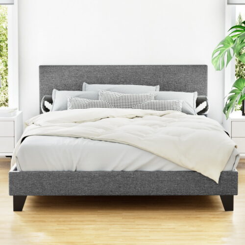 Artiss Bed Frame Queen Size Grey NEO - Image 7