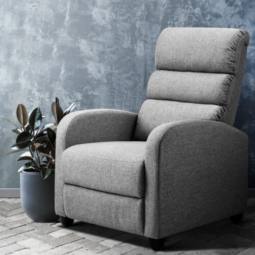 Artiss Recliner Armchair Grey Fabric Bolivia - Image 8