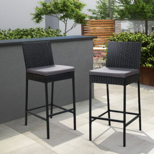 Gardeon 2-Piece Outdoor Bar Stools Dining Chair Bar Stools Rattan Furniture - Image 9