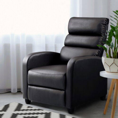 Artiss Recliner Armchair Brown Faux Leather Bolivia - Image 9