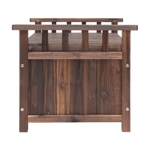 Gardeon Outdoor Storage Bench Box Wooden Garden Toy Tool Shed Patio Furniture Charcoal - Image 5