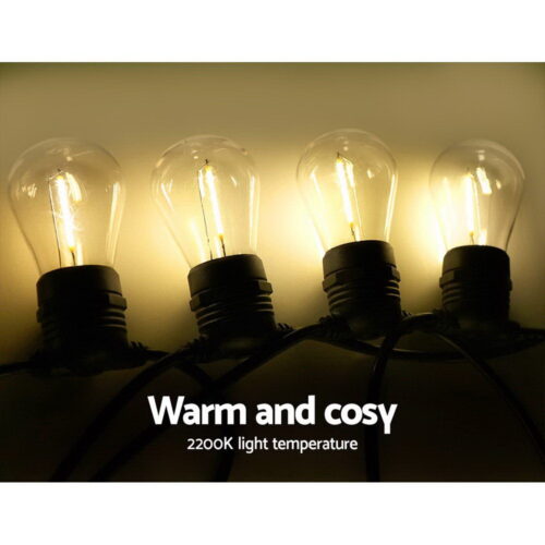Jingle Jollys 14m LED Festoon String Lights Christmas Wedding Party Outdoor - Image 4