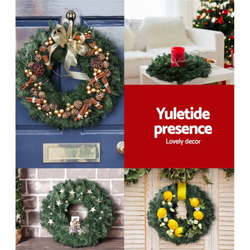 Jingle Jollys 60cm Christmas Wreath Garland Xmas Decorations Wedding Party - Image 5