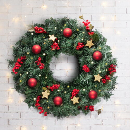 Jingle Jollys 60cm Christmas Wreath Garland Xmas Decorations Wedding Party - Image 8