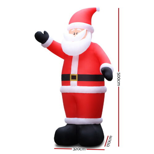 Jingle Jollys Christmas Inflatable Santa 5M Illuminated Decorations - Image 3