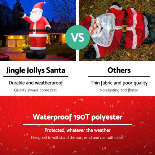 Jingle Jollys Christmas Inflatable Santa 5M Illuminated Decorations - Image 6