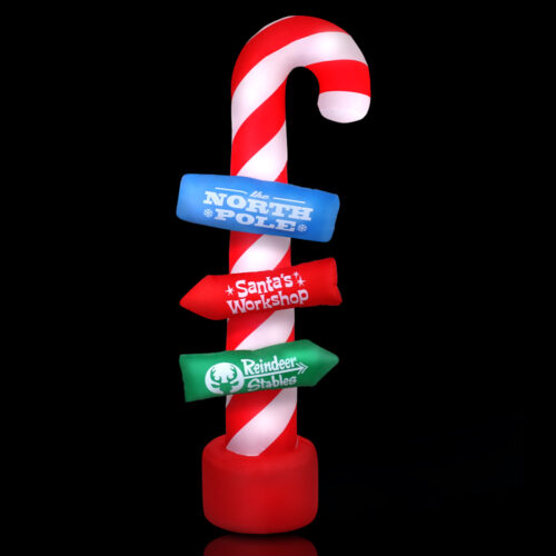 Jingle Jollys Christmas Inflatable Candy Pole 2.4M Illuminated Decorations - Image 2