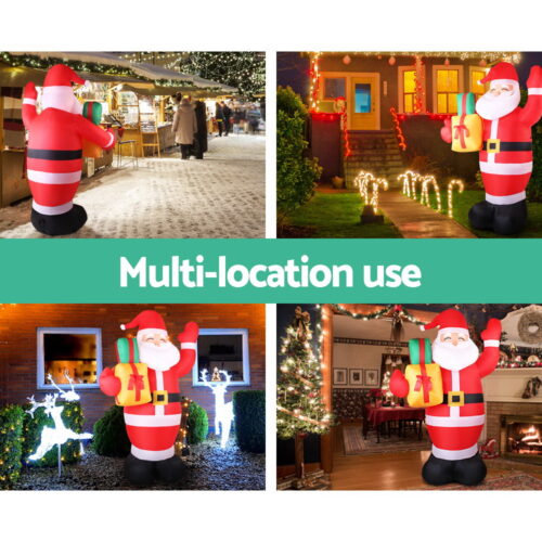 Jingle Jollys Christmas Inflatable Santa 2.4M Illuminated Decorations - Image 5