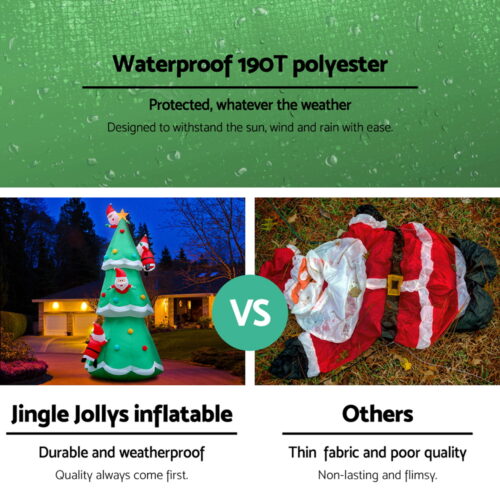 Jingle Jollys Christmas Inflatable Santa Tree 5M Illuminated Decorations - Image 6
