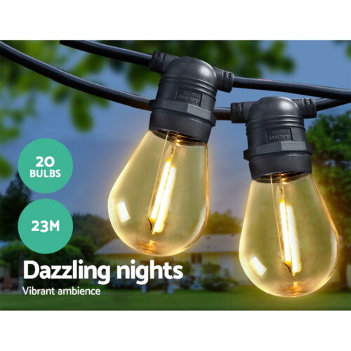 23m LED Festoon String Lights Christmas Decorations Wedding Party Outdoor Garden - Image 3