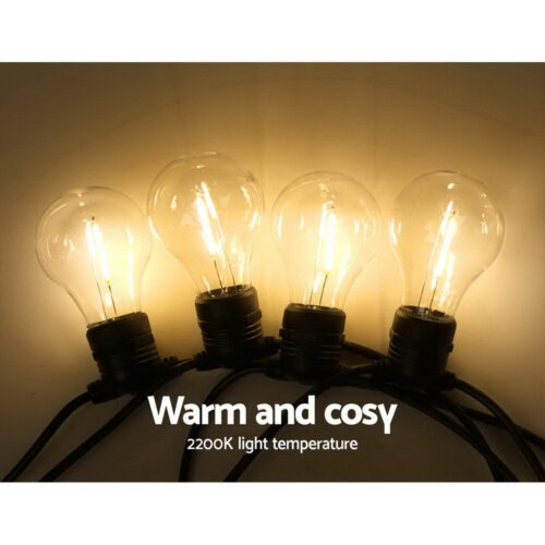 23m LED Festoon String Lights Outdoor Christmas Decorations Wedding Garden Party - Image 4