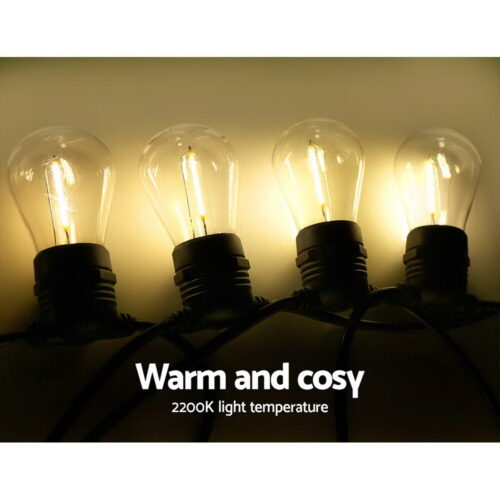77m LED Festoon String Lights Christmas Decorations Wedding Party Outdoor Garden - Image 4