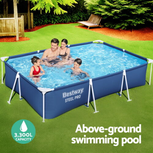 Bestway Swimming Pool 300x201x66cm Steel Frame Above Ground Pools w/ Filter Pump 3300L - Image 4