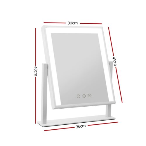 Embellir Makeup Mirror 30x40cm Hollywood Vanity with LED Light Rotation White - Image 2