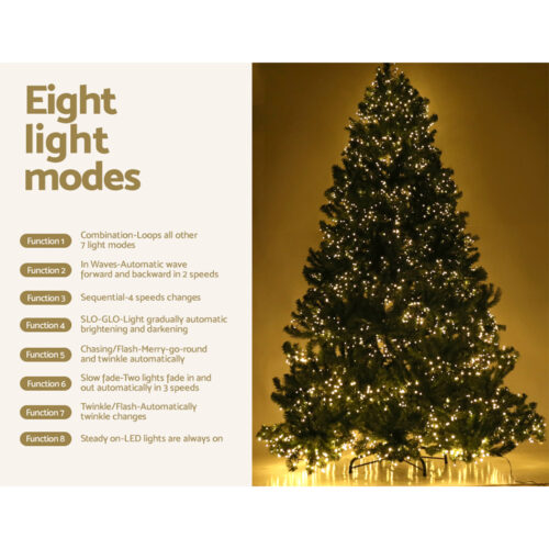 Jingle Jollys Christmas Tree 2.4M Xmas Tree Decorations 3190 LEDs 8 Light Mode - Image 7