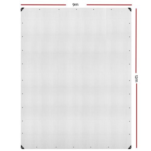 Instahut Tarp Tarpaulin 9x12m Canvas Heavy Duty Camping Cover Clear - Image 3