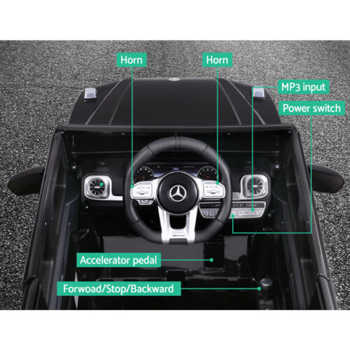 Kids Electric Ride On Car Mercedes-Benz Licensed AMG G63 Toy Cars 12V Black - Image 10