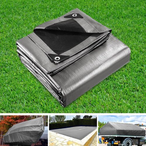 Instahut Tarp Tarpaulin 7.3x9m Canvas Camping Heavy Duty Sun Cover - Image 8