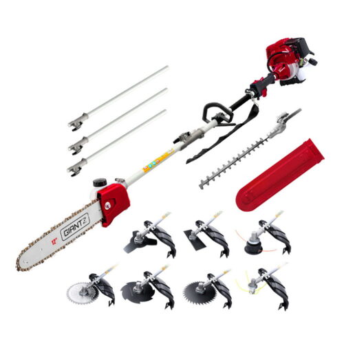 Giantz 40CC Pole Chainsaw Hedge Trimmer Brush Cutter Whipper Saw 4-Stroke 9-in-1 - Image 2