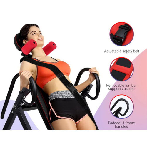 Everfit Inversion Table Gravity Exercise Inverter Back Stretcher Home Gym Black - Image 4