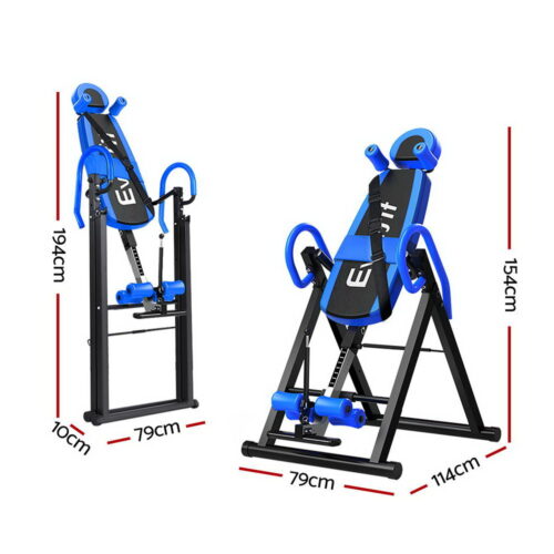 Everfit Inversion Table Gravity Exercise Inverter Back Stretcher Home Gym Blue - Image 3