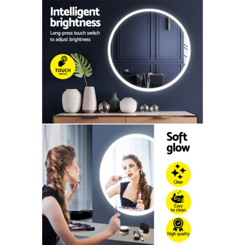 Embellir Wall Mirror 90cm with Led light Makeup Home Decor Bathroom Round Vanity - Image 6