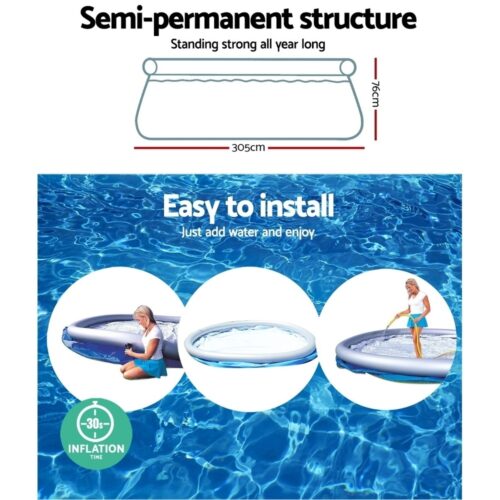 Bestway Swimming Pool 305x76cm Above Ground Round Inflatable Pools 3800L - Image 7