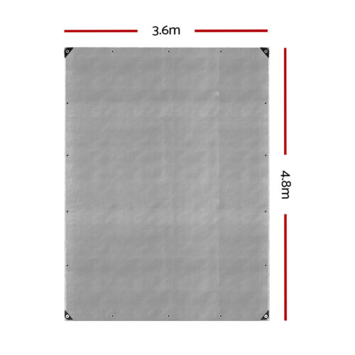Instahut Tarp Tarpaulin 3.6x4.8m Canvas Camping Heavy Duty Sun Cover - Image 3
