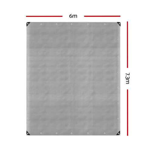 Instahut Tarp Tarpaulin 6x7.3m Canvas Camping Heavy Duty Sun Cover - Image 3