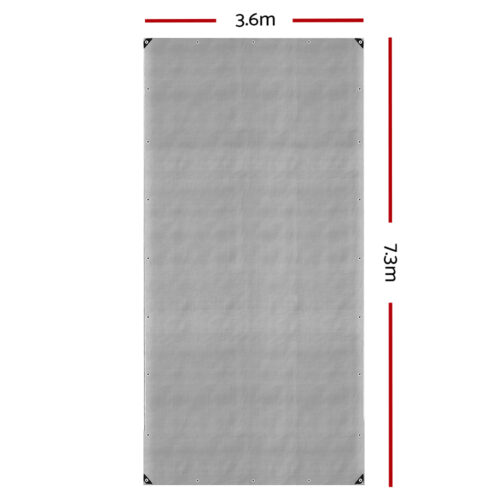 Instahut Tarp Tarpaulin 3.6x7.3m Canvas Camping Heavy Duty Sun Cover - Image 3