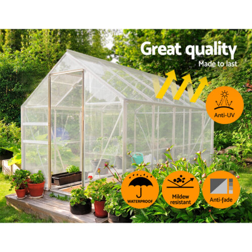 Instahut Tarp Tarpaulin 5x6m Canvas Heavy Duty Camping Cover Clear - Image 5