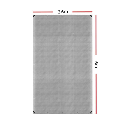 Instahut Tarp Tarpaulin 3.6x6m Canvas Camping Heavy Duty Sun Cover - Image 3