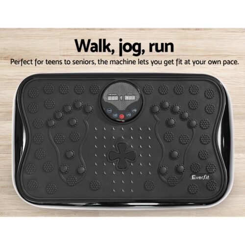 Everfit Vibration Machine Platform Vibrator With Resistance Rope Home Gym Black - Image 5