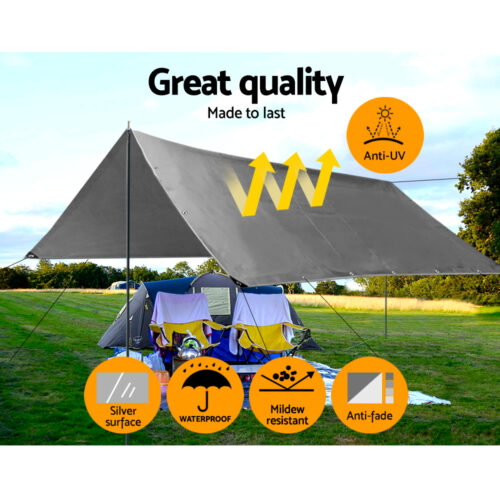 Instahut Tarp Tarpaulin 6x9m Canvas Camping Heavy Duty Sun Cover - Image 5