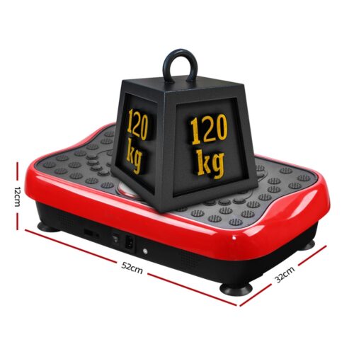 Everfit Vibration Machine Platform Vibrator with Resistance Rope Home Gym Red - Image 3