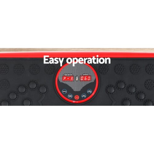 Everfit Vibration Machine Platform Vibrator with Resistance Rope Home Gym Red - Image 7